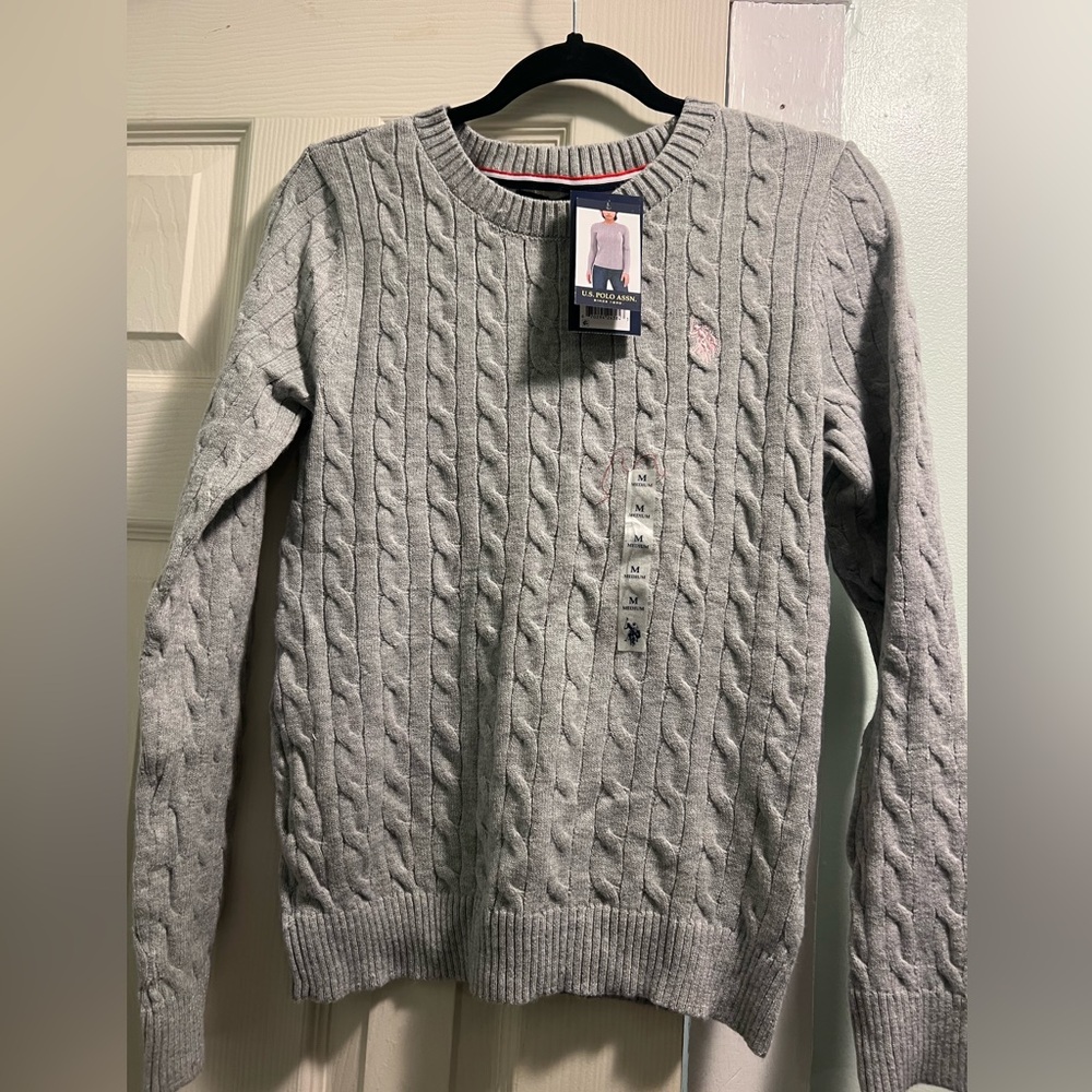 NWT - Polo Assn Light Grey Sweater Size - Medium